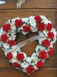 Red Carnation and White Daisy Heart